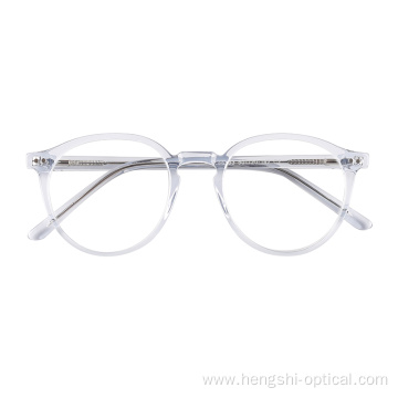 Clear Acetate Frame Anti Blue Light Teens Men Optical Non Prescription Glasses